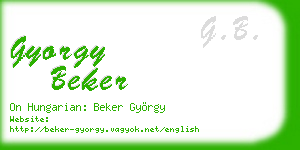 gyorgy beker business card