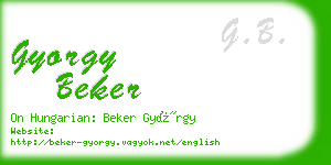 gyorgy beker business card